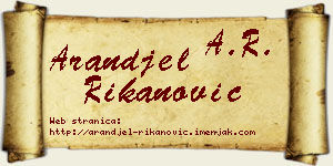 Aranđel Rikanović vizit kartica